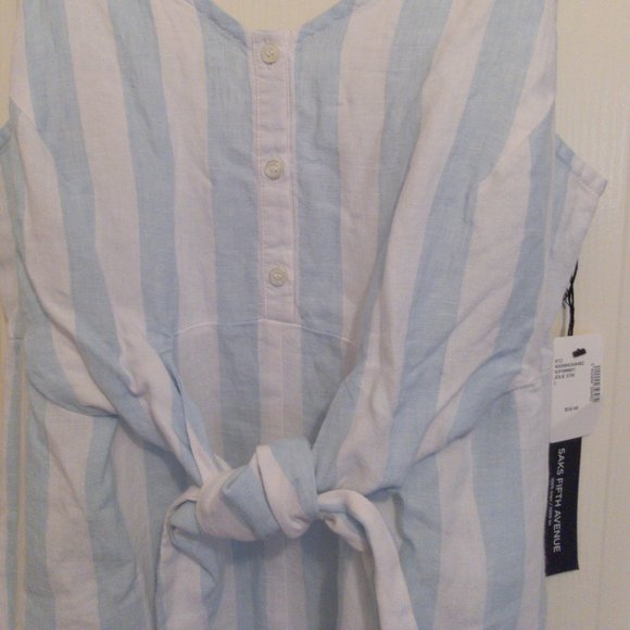 NWT Blue and White striped linen dress - Picture 2 of 5